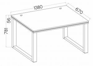 Psací stůl LOFT 138x67 Malta 160 světle šedá