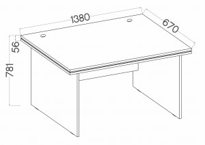 Psací stůl Malta 180 světle šedý