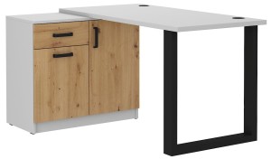 Rohový psací stůl Malta 130 Dub Artisan/šedá