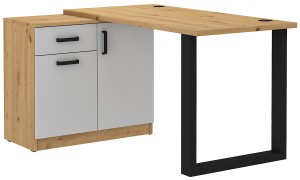 Rohový psací stůl Malta 130 šedý/Dub Artisan