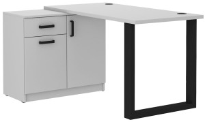 Rohový psací stůl Malta 130 světle šedý