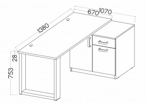 Rohový psací stůl Malta 130 světle šedý