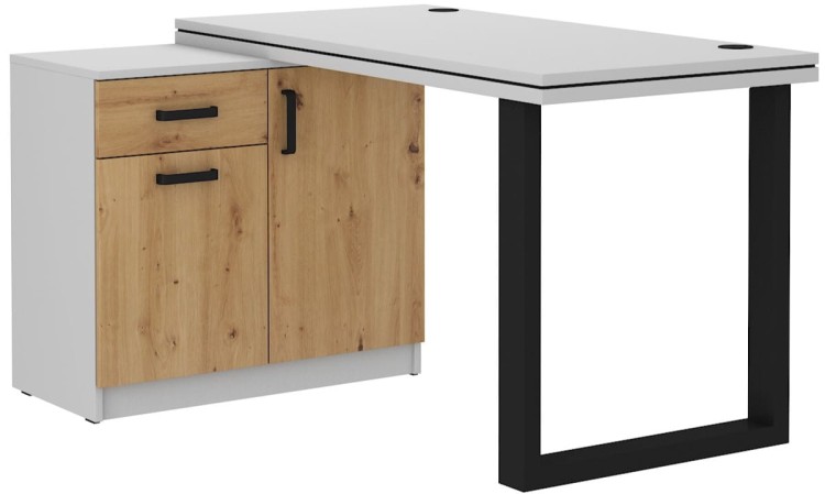 Rohový psací stůl Malta 140 Dub Artisan/šedá