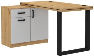 Rohový psací stůl Malta 140 šedý/Dub Artisan