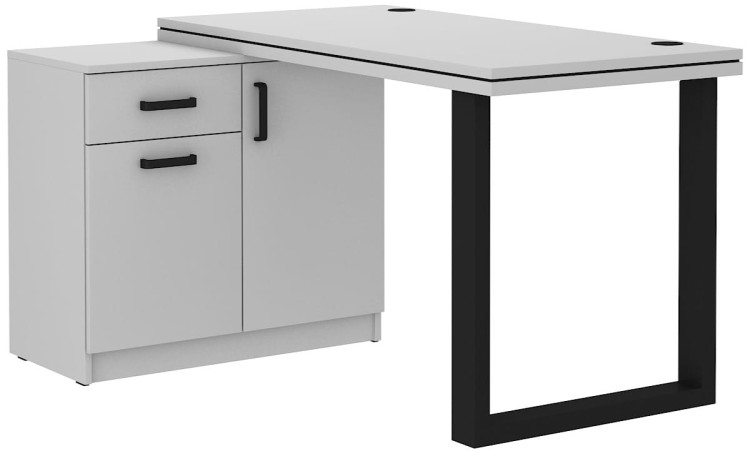 Rohový psací stůl Malta 140 světle šedý