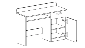 Dětský psací stůl Lorento 10 Bílý/Nash dub