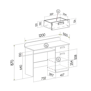 Dětský psací stůl Lorento 10 Bílý/Nash dub