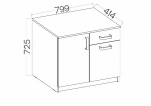 Komoda Malta 820 2D 1S Artisan Dub/šedá