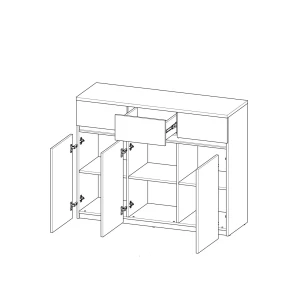 Komoda 120 cm se 3 zásuvkami Arca 06 Bílý