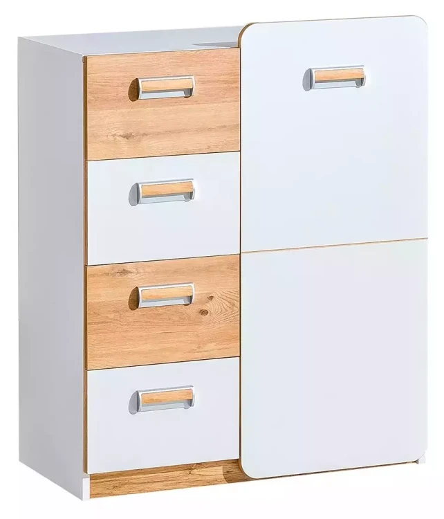 80 cm komoda Lorento 06 Bílý/Nash dub