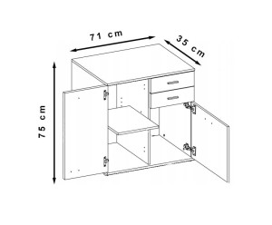 2D Komoda se 2 zásuvkami 2S Mike 2 Bílá