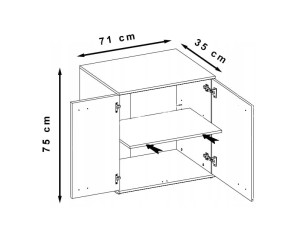 2D komoda Mike 3 bílá