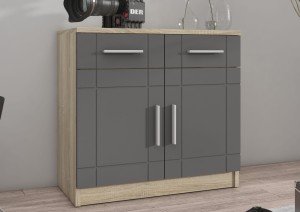 Komoda se 2 zásuvkami Paris GR 2D 2S Grafit/dub Sonoma