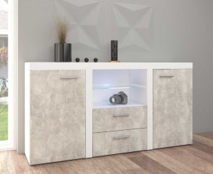 Komoda Rumba se 2 zásuvkami BJ20 2D 2S Světlý beton