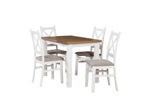 Židle s křížovým opěradlem Bílá/světle hnědá