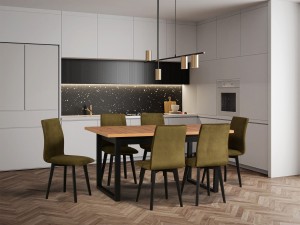 Čalouněná židle LUNA 2 černá/zelená