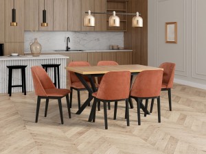 Čalouněná židle MON 1 černá/měděná