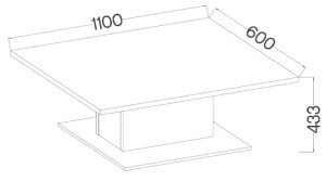 Konferenční stolek Denver 110x60 Dub Lefkas