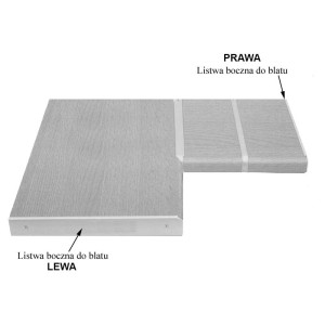 Boční zakončovací lišta pro 38 mm horní desky - pravá