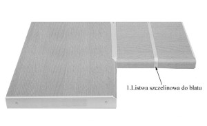 38mm spojovací lišta na desku - drážkovaná