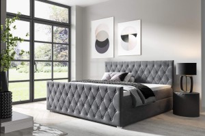 Kontinentální postel Nadia s čelo 140x200 šedá