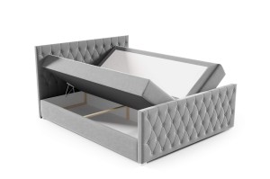 Kontinentální postel Nadia s čelo 140x200 šedá