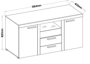 Komoda se 2 zásuvkami Rumba DL20 2D 2S Dub Lefkas s LED