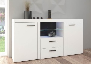 Komoda se 2 zásuvkami Rumba WH20 2D 2S Bílý s LED