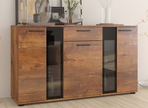 Komoda se zásuvkou Salsa DL20 3D 1S Dub Lefkas s LED