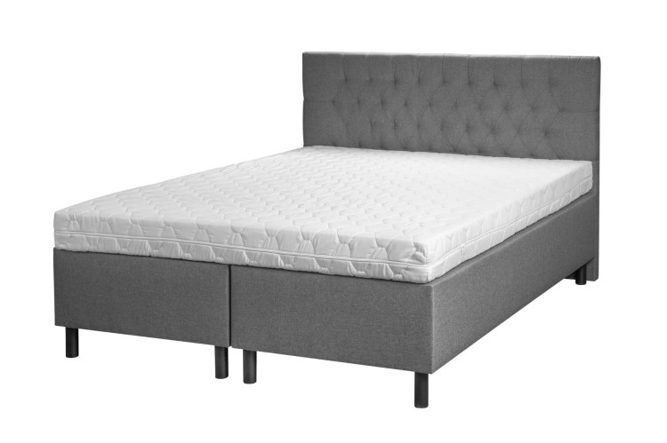 Hotelová postel BOX 30 s kombinovaným čelem 180x200 s matrace šedý