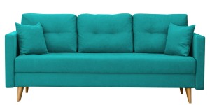 Skandinávská sedací souprava + 2 křesla s podnožkami Tyrkysová