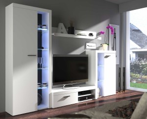 Noční nábytek Rumba WH01 Bílý s LED