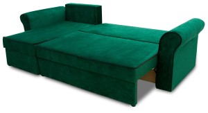 Sedací souprava Trevor rohová pohovka s 2x křeslo s pufem Tmavě zelená