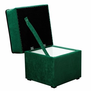 Sedací souprava Trevor rohová pohovka s 2x křeslo s pufem Tmavě zelená