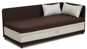 Jednolůžková postel s boxem Hirek 90x200 Hnědá/Ecru