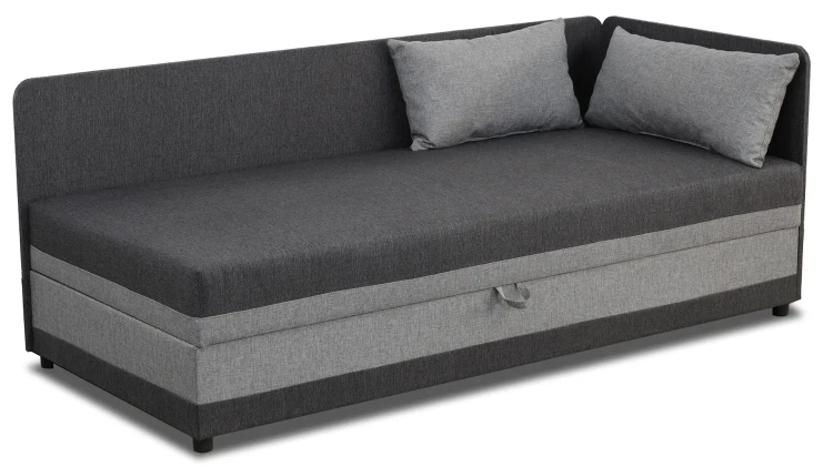 Jednolůžková postel s boxem Hirek 80x200 Grafitová/Šedá