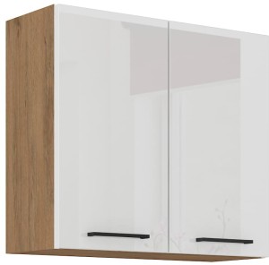 Horní skříňka do kuchyně VIGO 80 G-72 2F lesklá Bílá/Lancelot