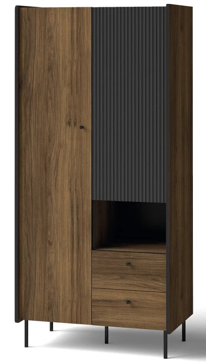 Skříňka se zásuvkami Prestigo P1 2D2S Černý/Oak/San Sebastian