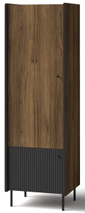 Šatní skříň 59 cm Prestigo P2 2D černá/dřevo ořech/san Sebastian