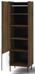 Šatní skříň 59 cm Prestigo P2 2D černá/dřevo ořech/san Sebastian