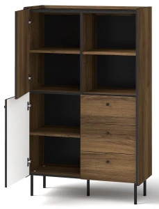 Knihovna se 3 zásuvkami Prestigo P4 2D3S Černý ořech/San Sebastian