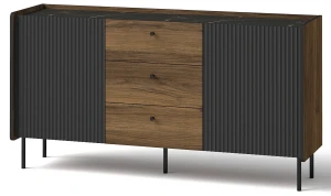 Komoda 150 cm Prestigo P5 2D3S Černý ořech/San Sebastian