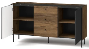 Komoda 150 cm Prestigo P5 2D3S Černý ořech/San Sebastian