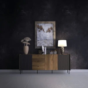 Komoda 200 cm Prestigo P6 3D3S Černý ořech/San Sebastian