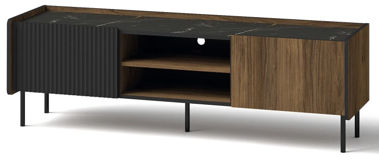 RTV skříň 150 cm Prestigo P7 2D Černý ořech/San Sebastian