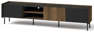 RTV skříň 200 cm Prestigo P8 3D Černý/Oak/San Sebastian