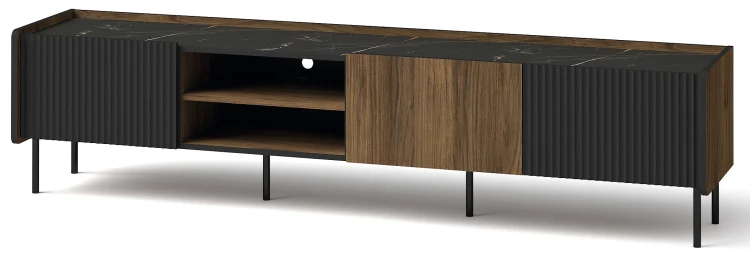 RTV skříň 200 cm Prestigo P8 3D Černý/Oak/San Sebastian