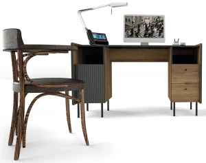 Psací stůl 135 cm Prestigo P9 Černý ořech/San Sebastian
