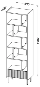 Otevřený regál Prestigo P10 1S Černý Walnut/San Sebastian