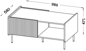 Konferenční stolek Prestigo P11 Černá/Ořech/San Sebastian